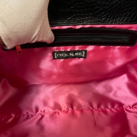 CECIL McBEE japanese brand croc studded pattern bag in black and silver - Picture 12 of 17